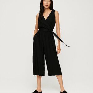 Aritzia Babaton Womens XS Wide Leg Black Jumpsuit Cocktail Culottes Capris